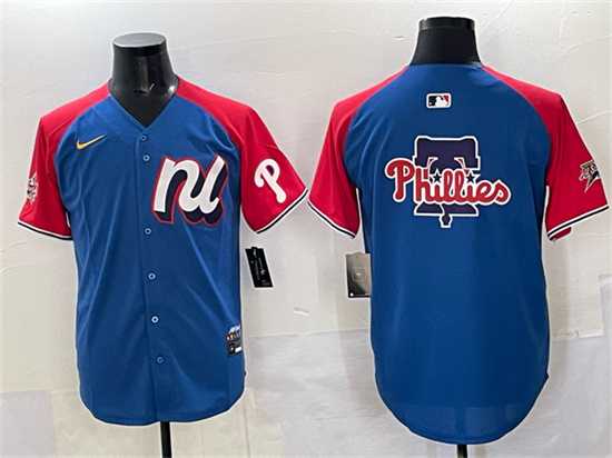 Mens National League Philadelphia Phillies Team Big Logo Blue Red Alternate 2025 All-Star Edition Limited Stitched Jersey