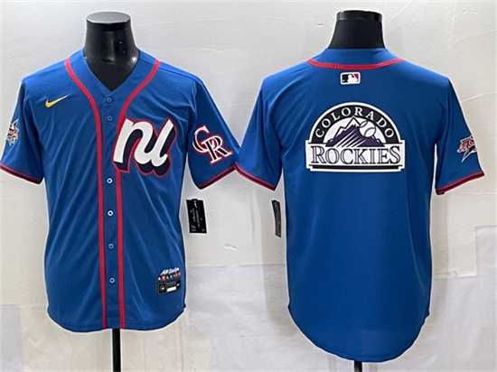 Mens National League Colorado Rockies Team Big Logo Blue 2025 All-Star Edition Limited Stitched Jersey