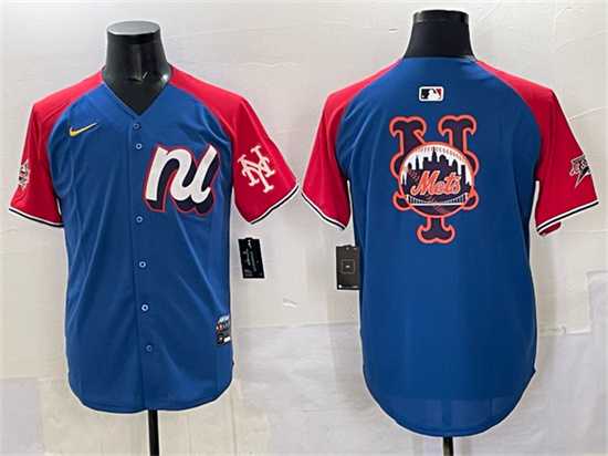 Mens National League New York Mets Team Big Logo Blue Red Alternate 2025 All-Star Edition Limited Stitched Jersey
