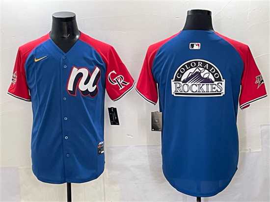 Mens National League Colorado Rockies Team Big Logo Blue Red Alternate 2025 All-Star Edition Limited Stitched Baseball