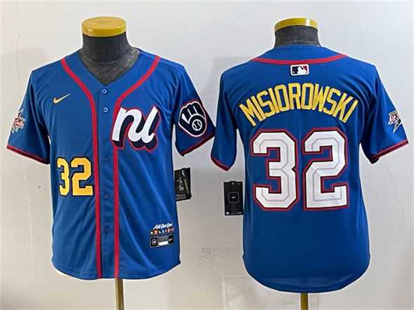 Youth National League #32 Jacob Misiorowski Blue 2025 All-Star Edition Limited Stitched Jersey->2025 mlb all-star->MLB Jersey