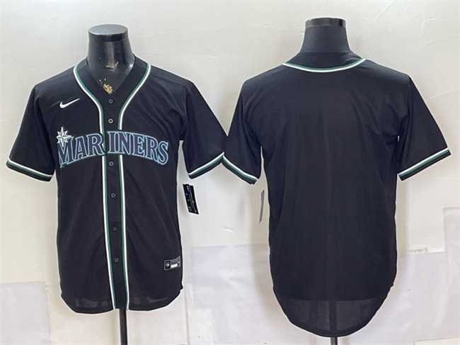 Mens Seattle Mariners Blank 2026 Fashion Replica Black Out Stitched Jersey