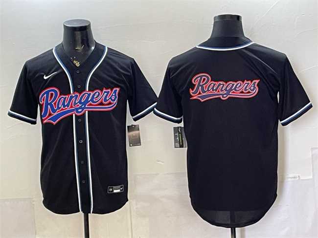 Mens Texas Rangers Team Big Logo 2026 Fashion Replica Black Out Stitched Jersey Dzhi
