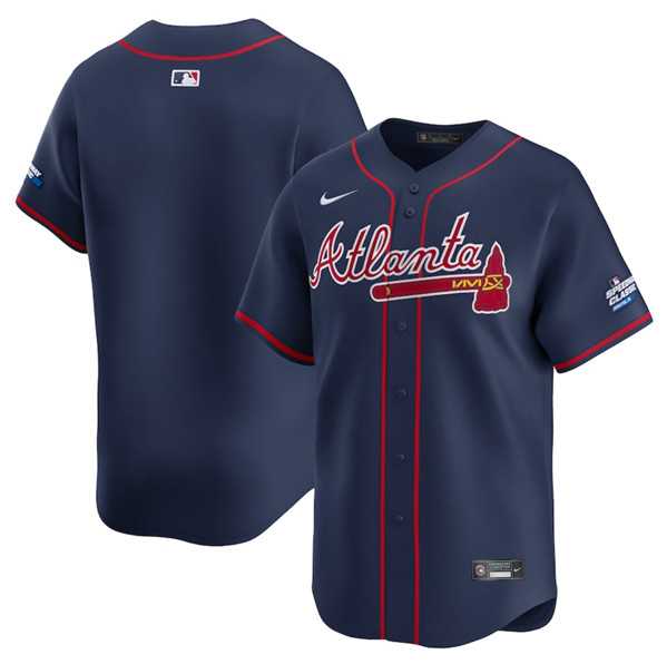 Mens Atlanta Braves Blank Navy 2025 Speedway Classic Alternate Limited Stitched Jersey Dzhi