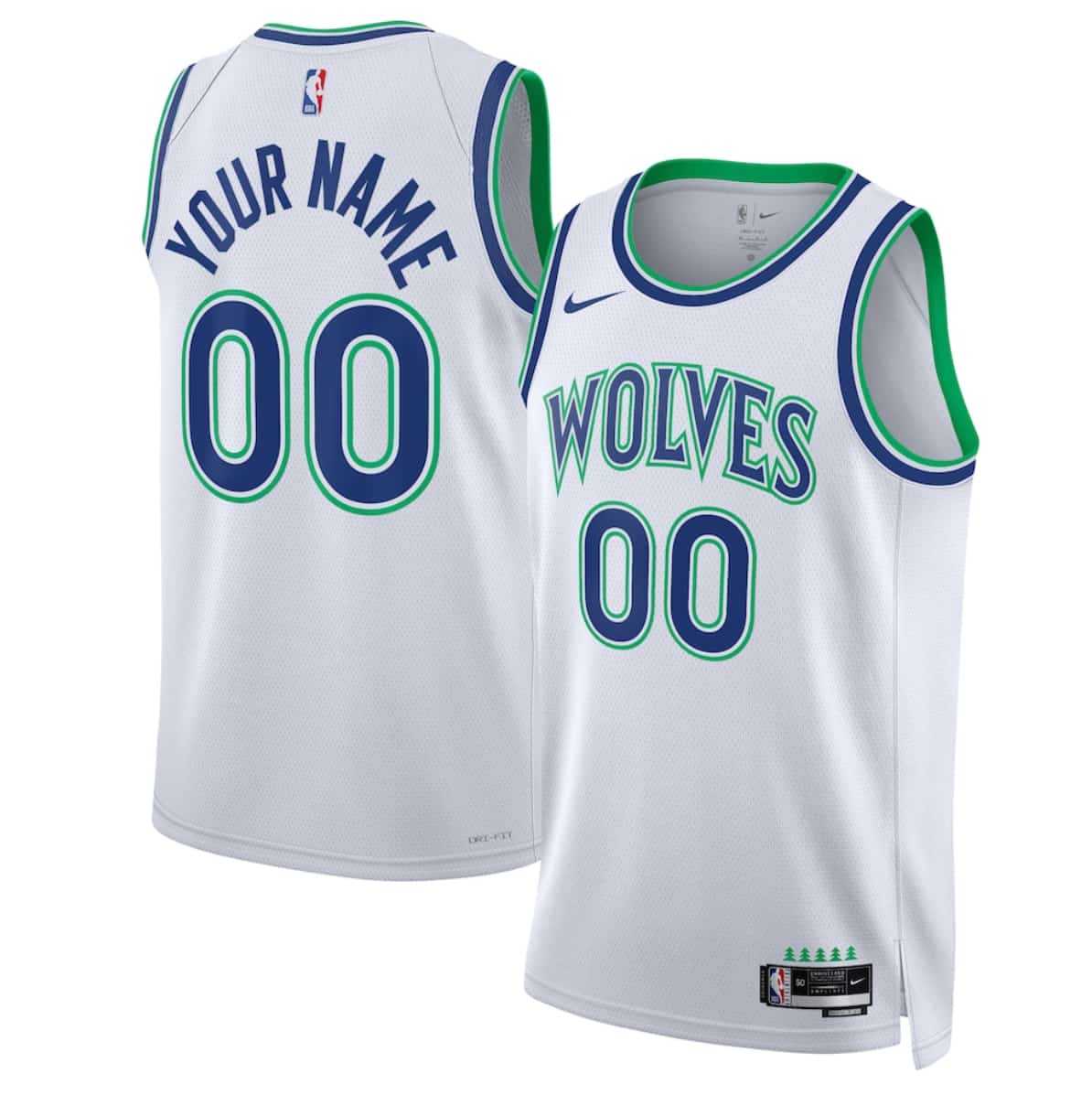 Mens Minnesota Timberwolves Active Player Custom White 2026-27 Association Swingman Edition Stitched Basketball Jersey