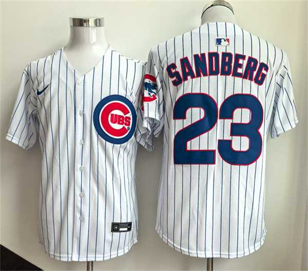 Mens Chicago Cubs #23 Ryne Sandberg White Limited Stitched Jersey