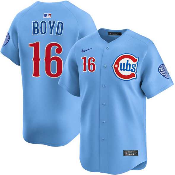 Mens Chicago Cubs #16 Matthew Boyd Blue 2024-25 2nd Alternate Limited Stitched Jersey Dzhi