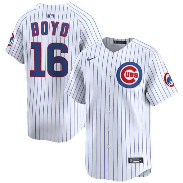 Mens Chicago Cubs #16 Matthew Boyd White Home Limited Stitched Jersey Dzhi