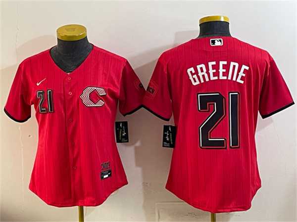 Womens Cincinnati Reds #21 Hunter Greene Red 2026 City Connect Stadium Stitched Jersey