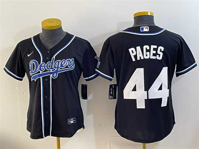 Womens Los Angeles Dodgers #44 Andy Pages Black Stitched Jersey