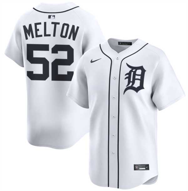 Mens Detroit Tigers #52 Troy Melton White 2024 Home Limited Stitched Jersey Dzhi