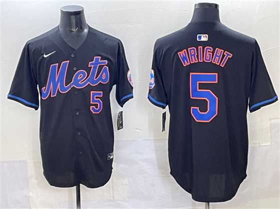 Mens New York Mets #5 David Wright Black Limited Stitched Jersey