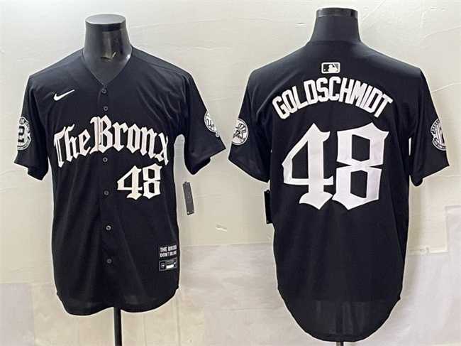 Mens New York Yankees #48 Paul Goldschmidt Black Gothic Legacy Edition Vapor Premier Limited Stitched Jersey