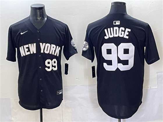 Mens New York Yankees #99 Aaron Judge Black Limited Stitched Jersey