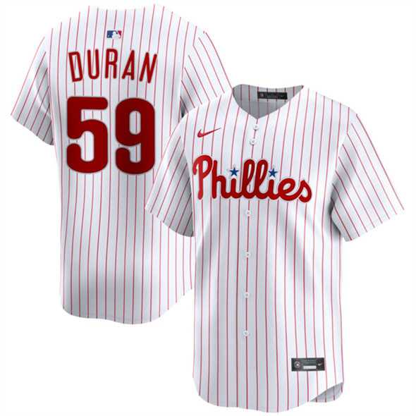 Mens Philadelphia Phillies #59 Jhoan Duran White Home Limited Stitched Jersey Dzhi