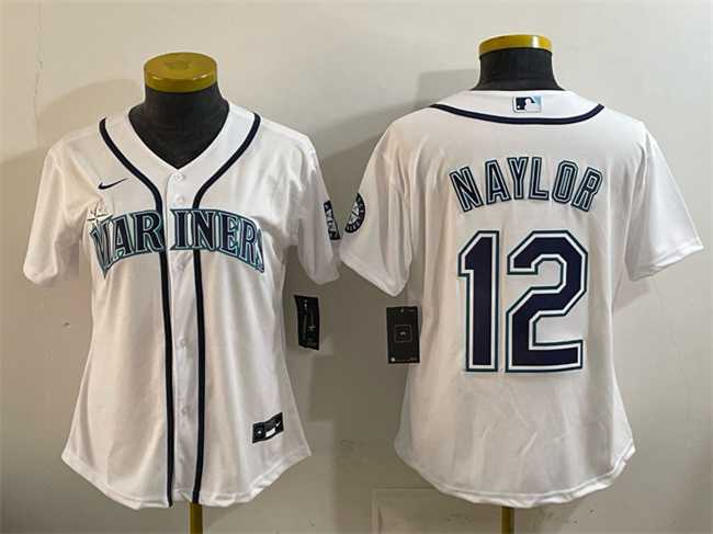Youth Seattle Mariners #12 Josh Naylor White Cool Base Stitched Jersey->mlb youth jerseys->MLB Jersey