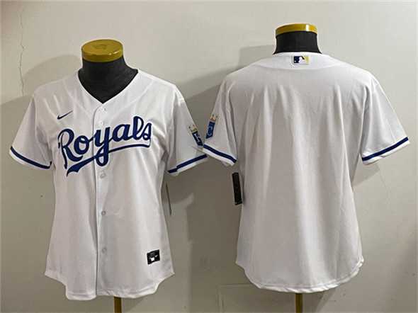 Womens Kansas City Royals Blank White Cool Base Stitched Jersey