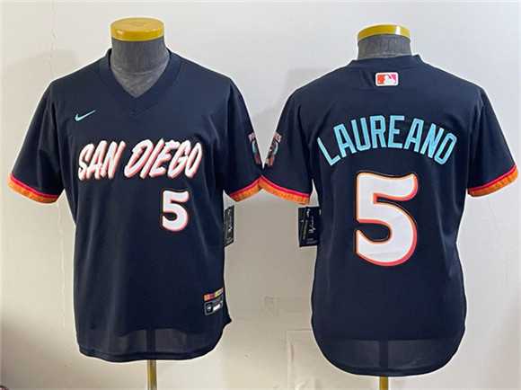 Youth San Diego Padres #5 Ramon Laureano Obsidian 2026 City Connect Stadium Stitched Jersey