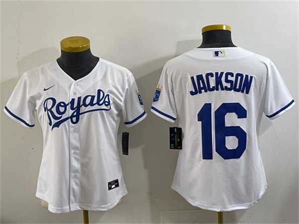 Youth Kansas City Royals #16 Bo Jackson White Cool Base Stitched Jersey