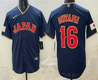 Mens Japan #16 Shohei Ohtani Navy 2026 World Baseball Classic Cool Base Jersey