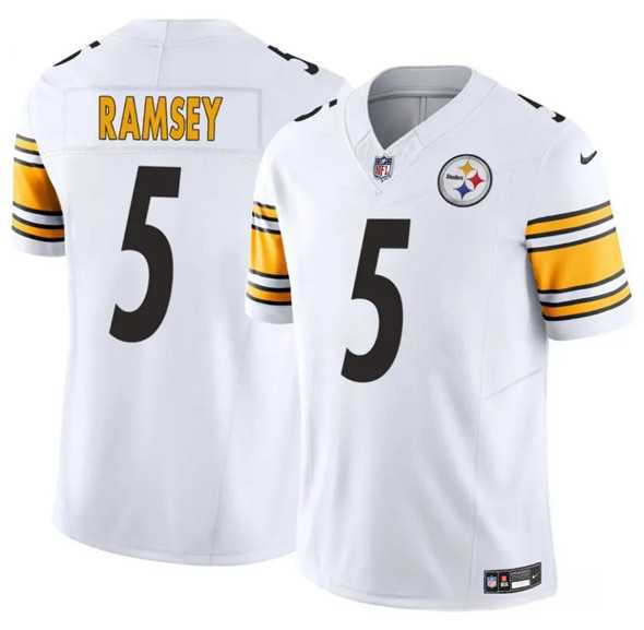 Men & Women & Youth Pittsburgh Steelers #5 Jalen Ramsey White 2025 F.U.S.E. Vapor Limited Stitched Jersey