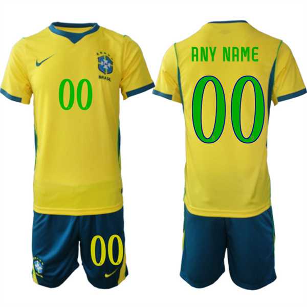 Mens Brazil national football team Custom Yellow 2026 Soccer Jersey Suit