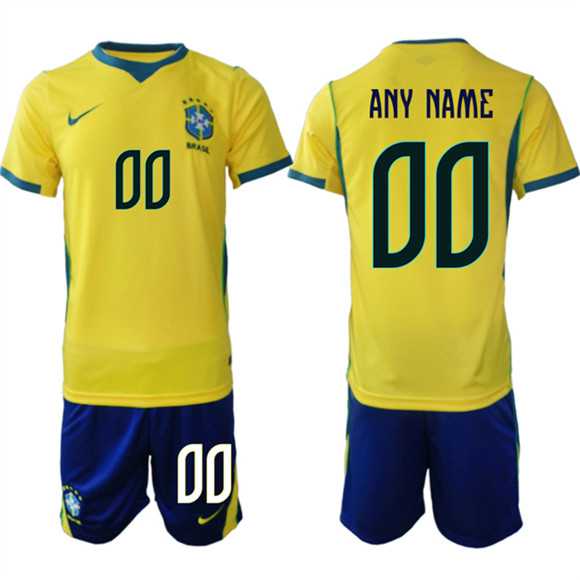 Mens Brazil national football team Custom Yellow Home 2026 Soccer Jersey Suit
