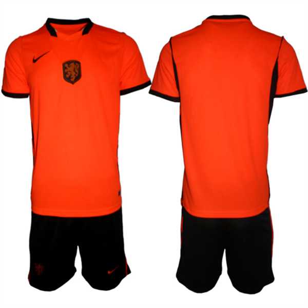 Mens Netherlands Custom Orange 2026 Stadium Home Soccer Jersey Suit