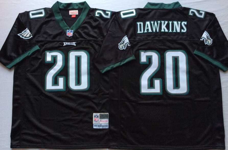Mens Philadelphia Eagles #20 Brian Dawkins Black Throwback Stitched Football Jersey