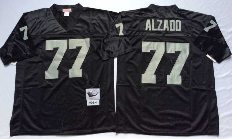 Mens Raiders #77 Lyle Alzado Black Throwback Stitched Football Jersey