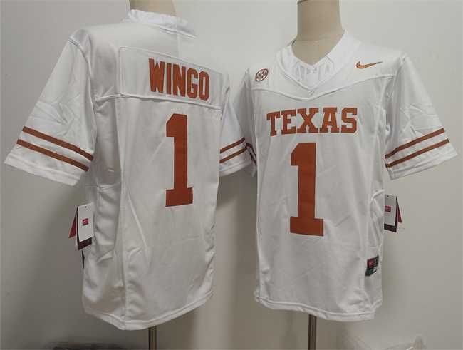 Mens Texas Longhorns #1 Ryan Wingo White 2026 F.U.S.E. Stitched Jersey