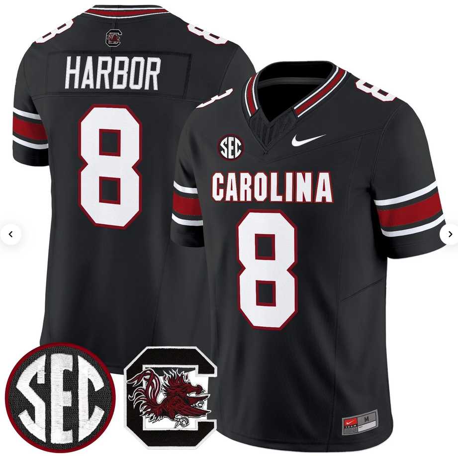 Mens South Carolina Fighting Gamecocks #8 Nyck Harbor Black 2026 F.U.S.E. Stitched Nike Jersey Dzhi