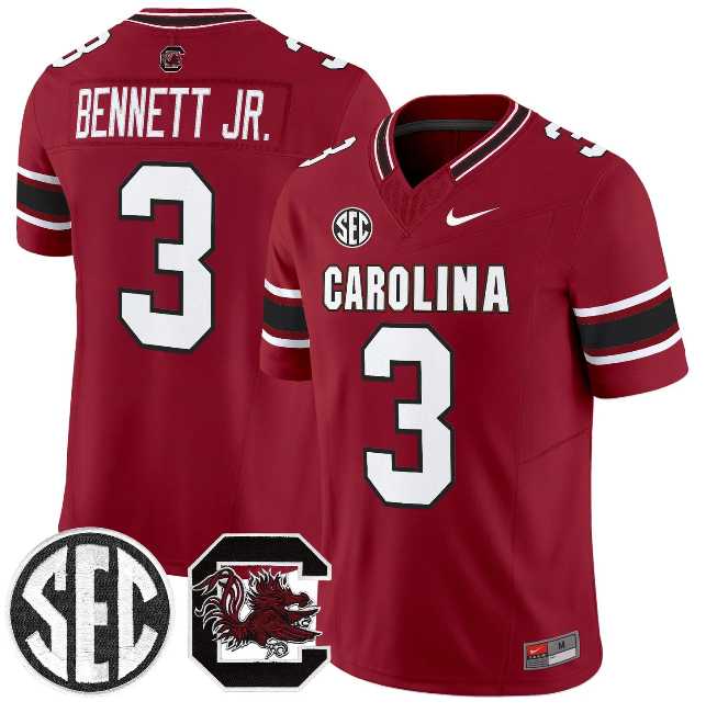Mens South Carolina Fighting Gamecocks #3 Mazeo Bennett Jr. Garnet 2026 F.U.S.E. Stitched Nike Jersey Dzhi