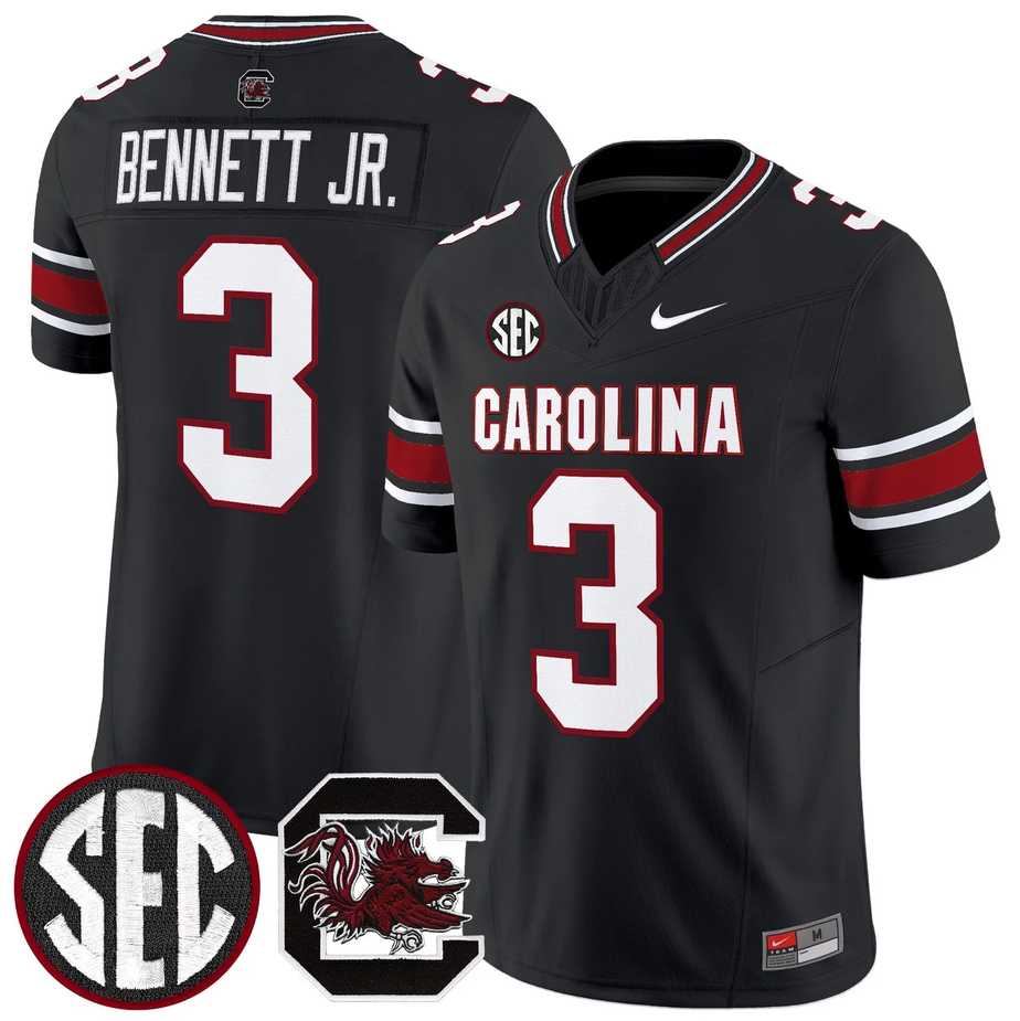 Mens South Carolina Fighting Gamecocks #3 Mazeo Bennett Jr.Black 2026 F.U.S.E. Stitched Nike Jersey Dzhi