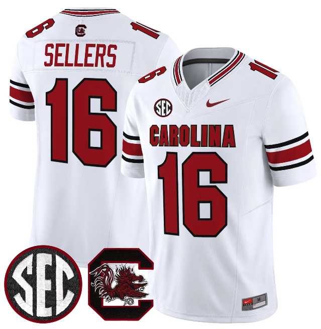 Mens South Carolina Fighting Gamecocks #16 LaNorris Sellers White 2026 F.U.S.E. Stitched Nike Jersey Dzhi
