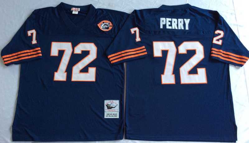 Mens Chicago Bears #72 William Perry Navy Throwback Stitched Football Jersey