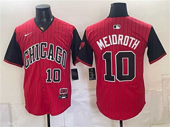 Mens Chicago White Sox #10 Chase Meidroth Red Black 2025 City Connect Limited Stitched Jersey Dhi