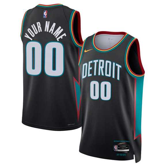 Mens Detroit Pistons Active Player Custom Black 2025-26 City Edition Stitched Basketball Jersey