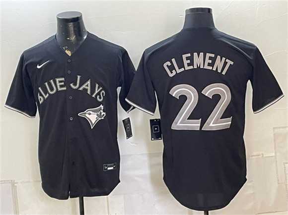 Mens Toronto Blue Jays #22 Ernie Clement 2026 Fashion Replica Black Out Stitched Jersey