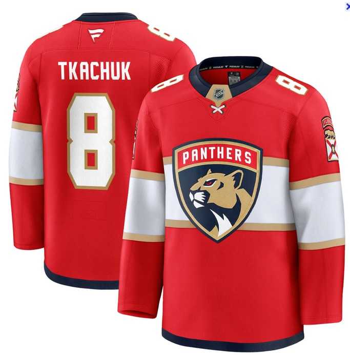 Mens Florida Panthers #8 Brady Tkachuk Red Stitched Home Jersey Dzhi