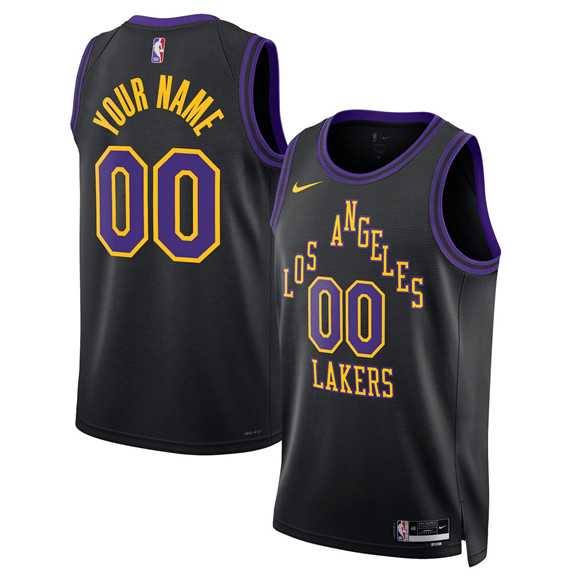 Mens Los Angeles Lakers Active Player Custom Black 2025-26 City Edition Stitched Basketball Jersey