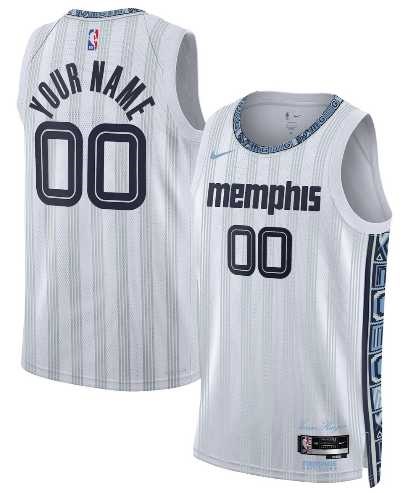 Mens Memphis Grizzlies Active Player Custom Gray 2025-26 City Edition Swingman Stitched Jersey