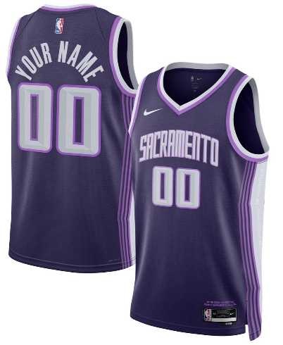 Mens Sacramento Kings Active Player Custom Purple 2025-26 City Edition Swingman Stitched Jersey