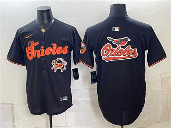 Mens Baltimore Orioles Team Big Logo Black With Patch Vapor Premier Limited Stitched Baseball Jersey