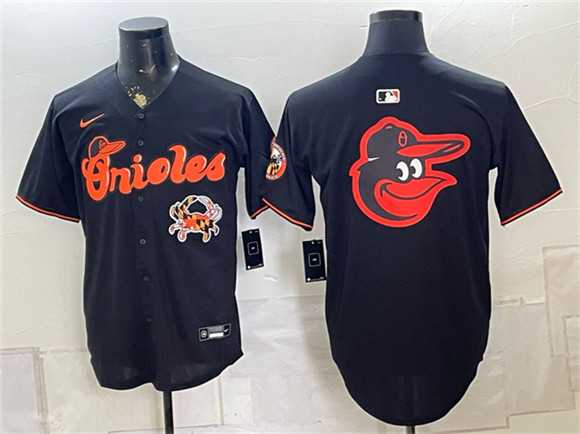 Mens Baltimore Orioles Team Big Logo Black With Patch Vapor Premier Limited Stitched Baseball Jerseys