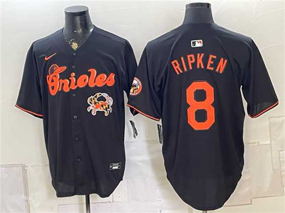Mens Baltimore Orioles #8 Cal Ripken Jr. Black With Patch Vapor Premier Limited Stitched Jersey