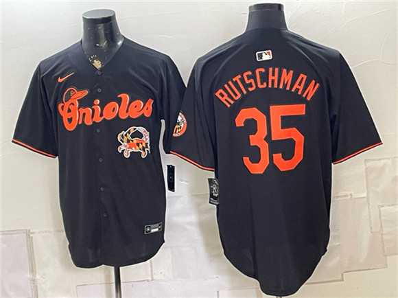 Mens Baltimore Orioles #35 Adley Rutschman Black With Patch Vapor Premier Limited Stitched Jersey