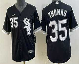 Youth Chicago White Sox #35 Frank Thomas Black Stitched Jersey