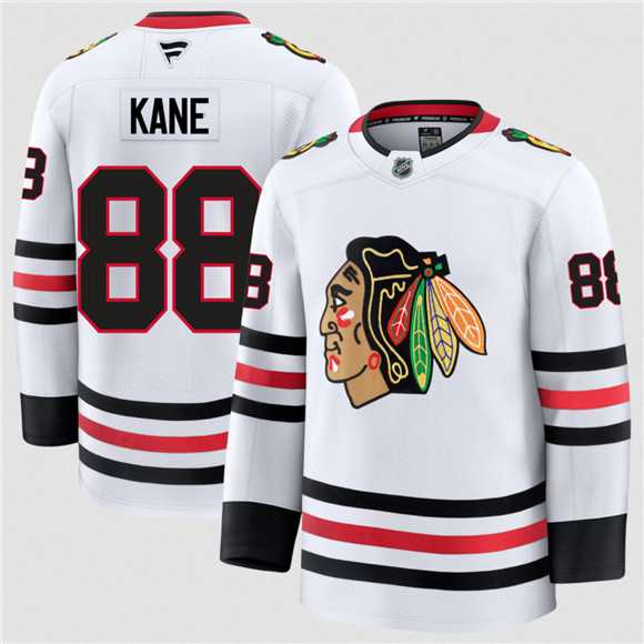 Mens Chicago Blackhawks #88 Patrick Kane White 2024-25 Away Stitched Hockey Jersey Dzhi->->NHL Jersey Mens Chicago Blackhawks #88 Patrick Kane White 2024-25 Away Stitched Hockey Jersey Dzhi->->NHL Jersey