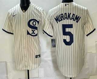 Mens Chicago White Sox #5 Munetaka Murakami Cream Player Name 2021 Field of Dreams Authentic Jersey